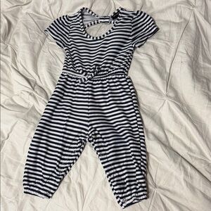 Striped Navy and White Kids Jumpsuit